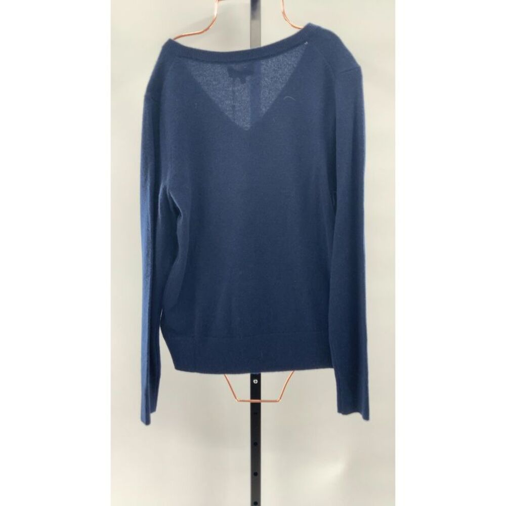 Quince Mongolian Cashmere V-Neck Sweater True Navy Women's NWT - Picture 4 of 5